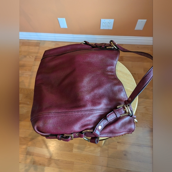 MICHAEL KORS BURGUNDY BAG Shoulder Leather Gold Hardwer - Picture 9 of 14